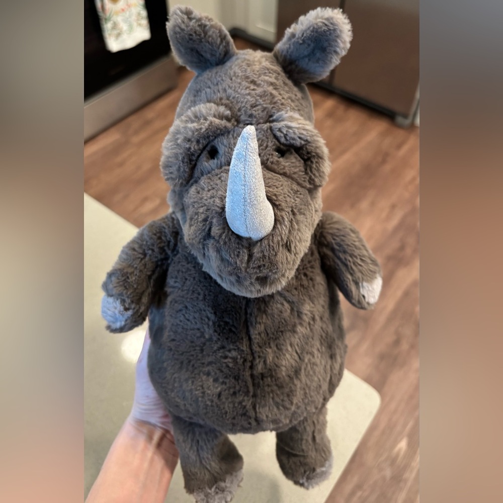 🦏 Jellycat Rhoderick Rhino Rhinoceros Grey Rhino Stuffed Animal NWT HTF Retired - Picture 6 of 9